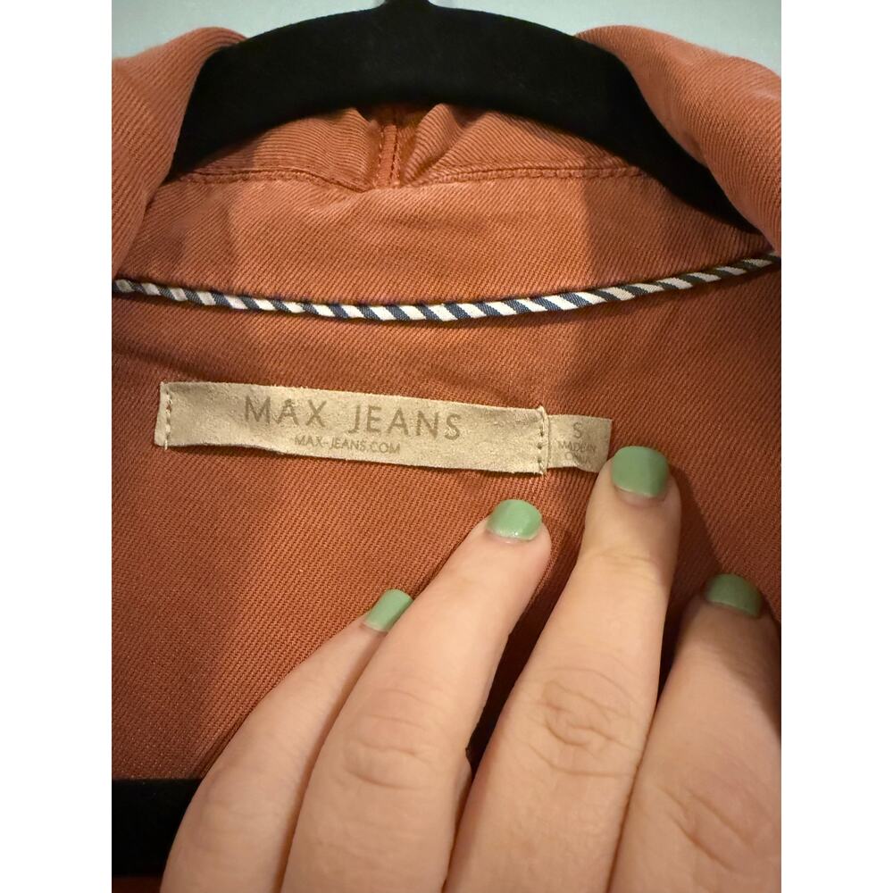 Max Jeans Rust Tencel Utility Jacket Size Small - image 3